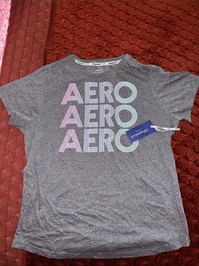 Aeropostale Women Grey 'AERO' Logo Tee